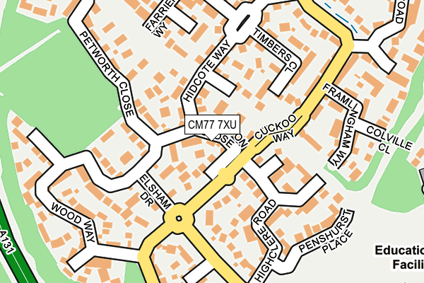 CM77 7XU map - OS OpenMap – Local (Ordnance Survey)