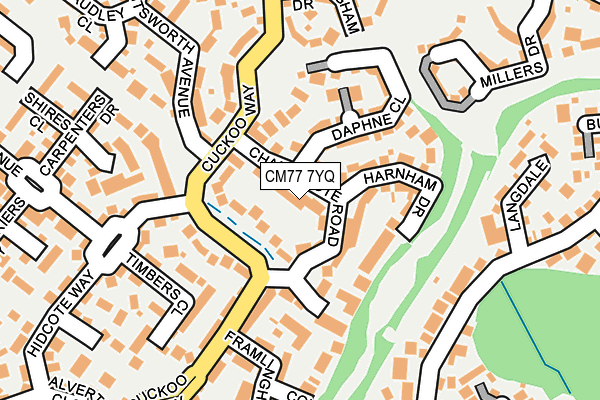 CM77 7YQ map - OS OpenMap – Local (Ordnance Survey)