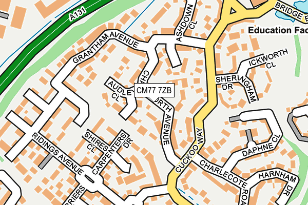 CM77 7ZB map - OS OpenMap – Local (Ordnance Survey)