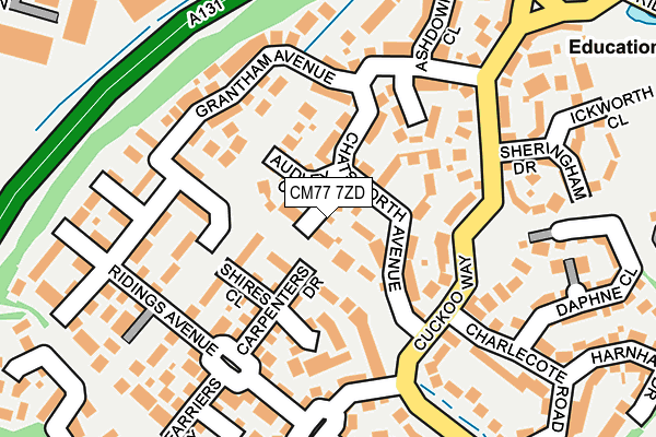CM77 7ZD map - OS OpenMap – Local (Ordnance Survey)