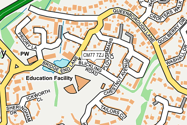 CM77 7ZJ map - OS OpenMap – Local (Ordnance Survey)