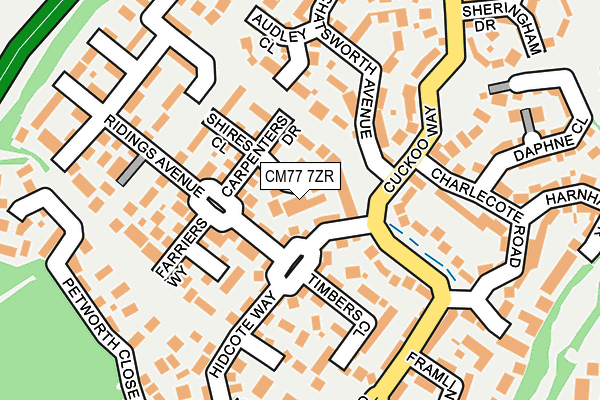 CM77 7ZR map - OS OpenMap – Local (Ordnance Survey)