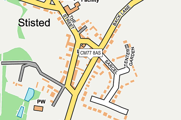 CM77 8AS map - OS OpenMap – Local (Ordnance Survey)