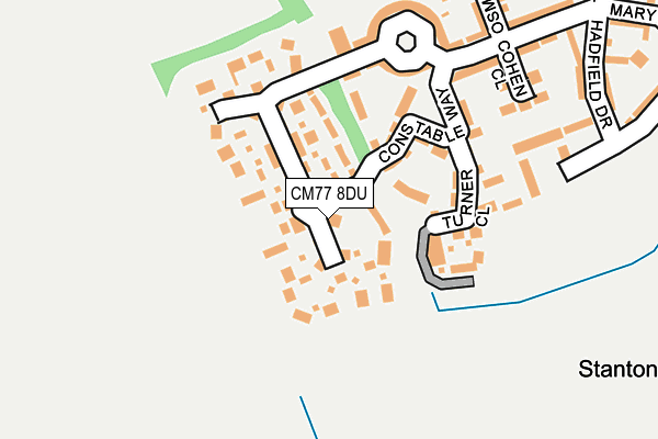 CM77 8DU map - OS OpenMap – Local (Ordnance Survey)