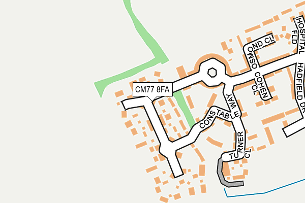 CM77 8FA map - OS OpenMap – Local (Ordnance Survey)