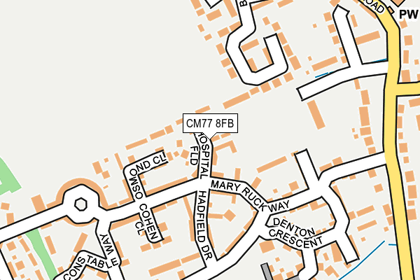 CM77 8FB map - OS OpenMap – Local (Ordnance Survey)