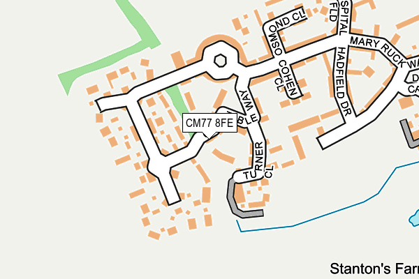 CM77 8FE map - OS OpenMap – Local (Ordnance Survey)