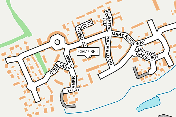 CM77 8FJ map - OS OpenMap – Local (Ordnance Survey)