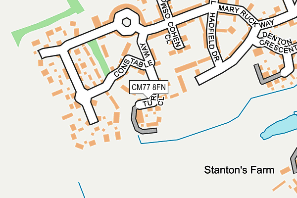 CM77 8FN map - OS OpenMap – Local (Ordnance Survey)