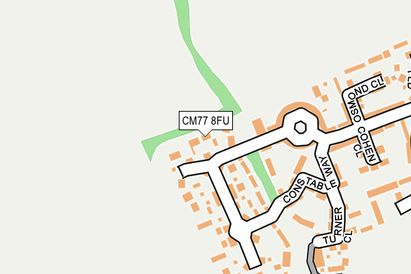 CM77 8FU map - OS OpenMap – Local (Ordnance Survey)