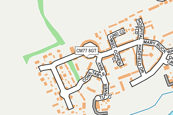 CM77 8GT map - OS OpenMap – Local (Ordnance Survey)
