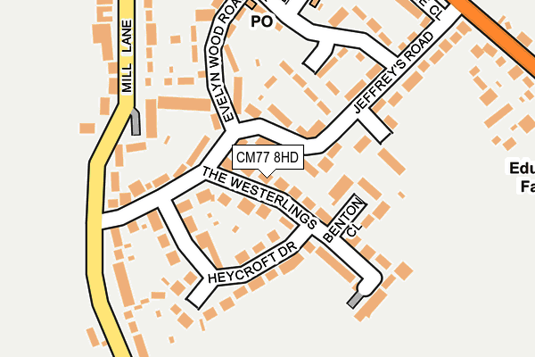 CM77 8HD map - OS OpenMap – Local (Ordnance Survey)