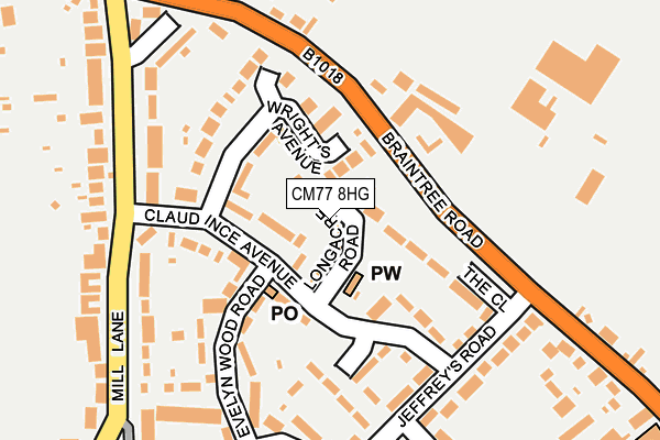 CM77 8HG map - OS OpenMap – Local (Ordnance Survey)