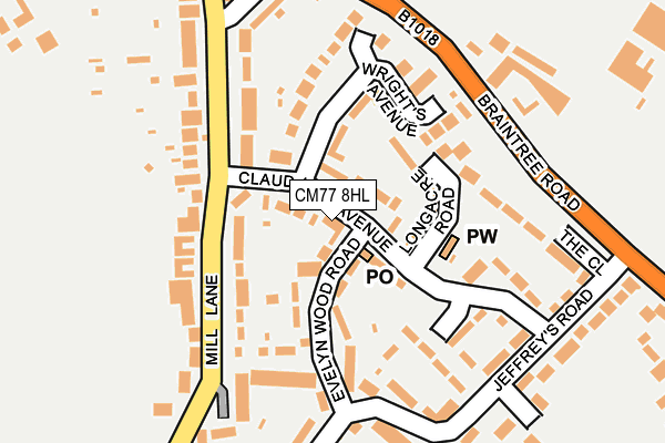 CM77 8HL map - OS OpenMap – Local (Ordnance Survey)