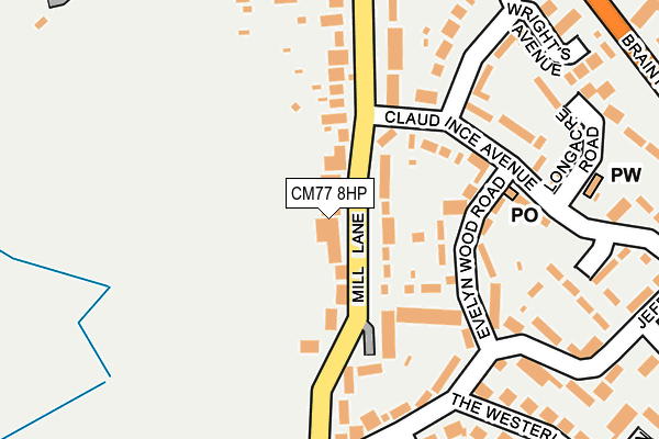 CM77 8HP map - OS OpenMap – Local (Ordnance Survey)