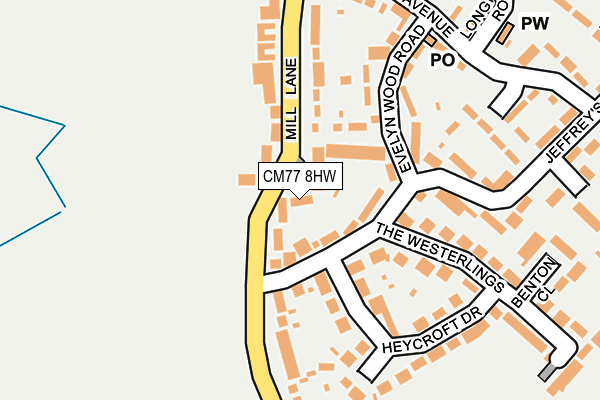 CM77 8HW map - OS OpenMap – Local (Ordnance Survey)