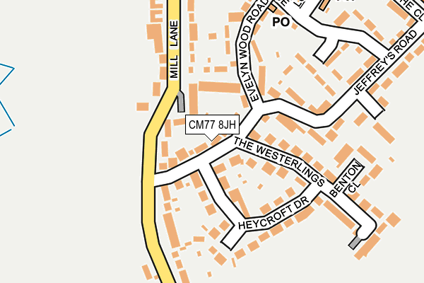 CM77 8JH map - OS OpenMap – Local (Ordnance Survey)