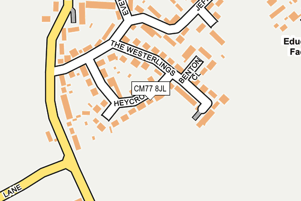 CM77 8JL map - OS OpenMap – Local (Ordnance Survey)