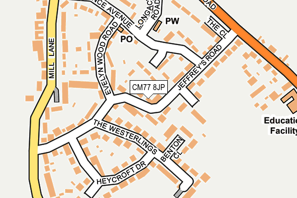 CM77 8JP map - OS OpenMap – Local (Ordnance Survey)