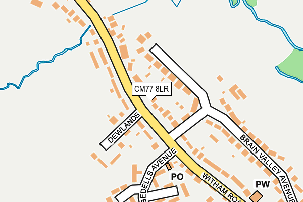 CM77 8LR map - OS OpenMap – Local (Ordnance Survey)