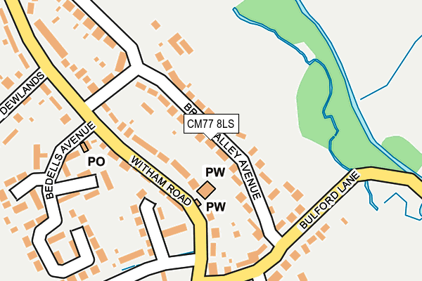 CM77 8LS map - OS OpenMap – Local (Ordnance Survey)