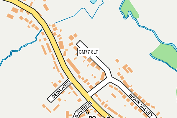 CM77 8LT map - OS OpenMap – Local (Ordnance Survey)
