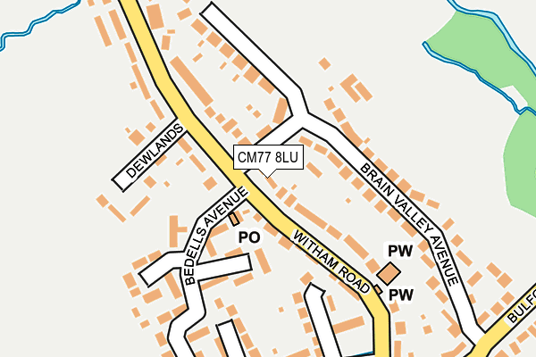 CM77 8LU map - OS OpenMap – Local (Ordnance Survey)