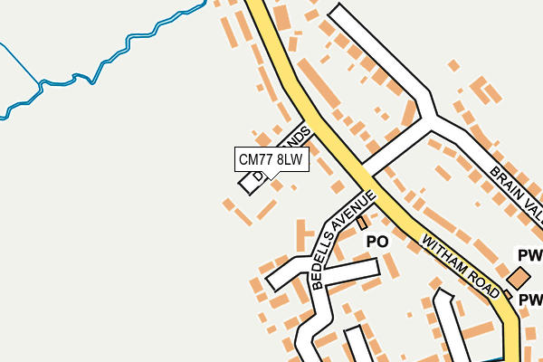 CM77 8LW map - OS OpenMap – Local (Ordnance Survey)