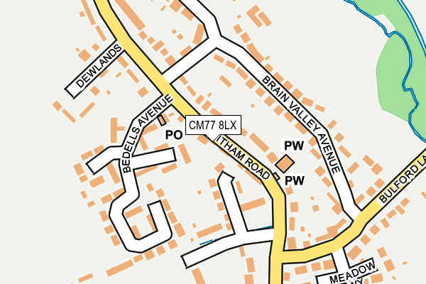 CM77 8LX map - OS OpenMap – Local (Ordnance Survey)