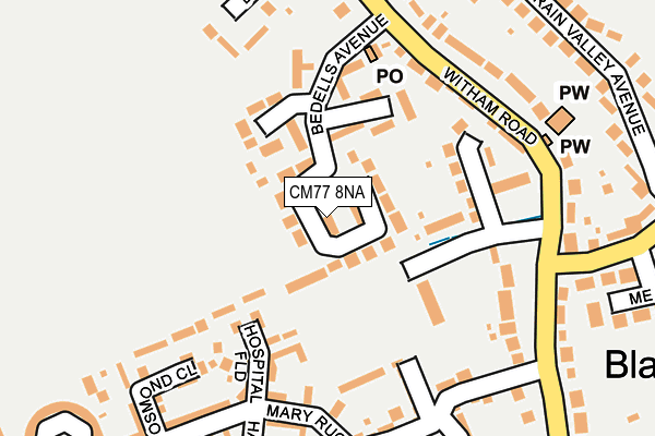 CM77 8NA map - OS OpenMap – Local (Ordnance Survey)