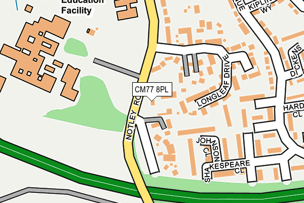 CM77 8PL map - OS OpenMap – Local (Ordnance Survey)