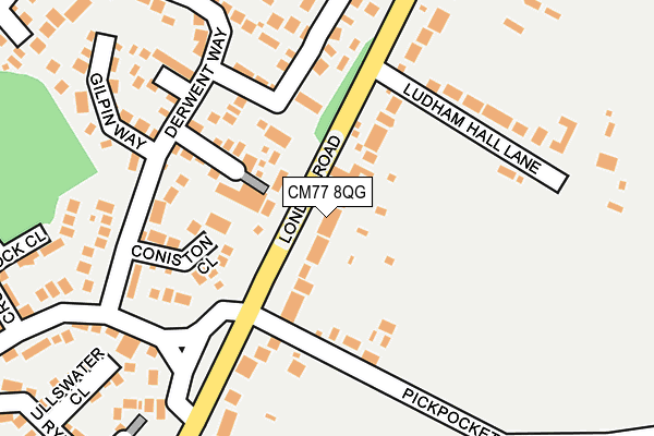 CM77 8QG map - OS OpenMap – Local (Ordnance Survey)