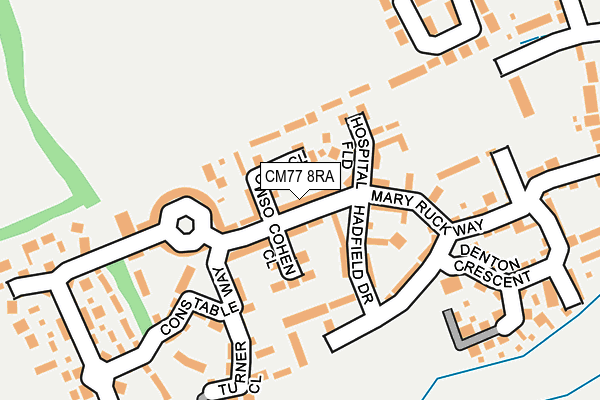 CM77 8RA map - OS OpenMap – Local (Ordnance Survey)