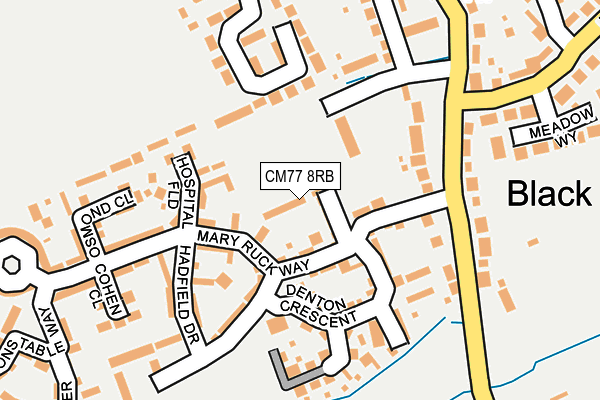 CM77 8RB map - OS OpenMap – Local (Ordnance Survey)