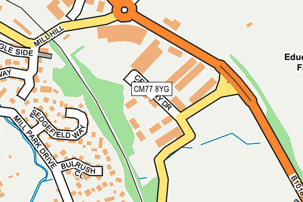 CM77 8YG map - OS OpenMap – Local (Ordnance Survey)