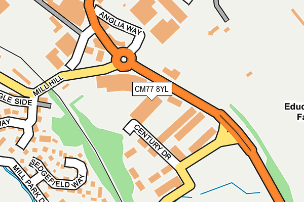 CM77 8YL map - OS OpenMap – Local (Ordnance Survey)