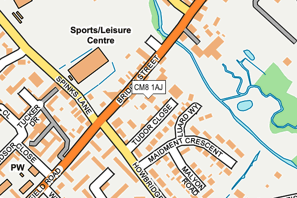 CM8 1AJ map - OS OpenMap – Local (Ordnance Survey)