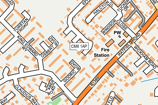 CM8 1AP map - OS OpenMap – Local (Ordnance Survey)