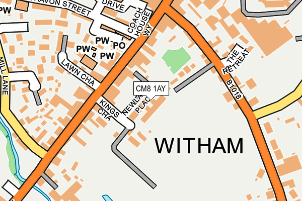 CM8 1AY map - OS OpenMap – Local (Ordnance Survey)