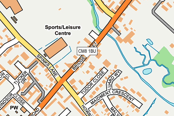 CM8 1BU map - OS OpenMap – Local (Ordnance Survey)