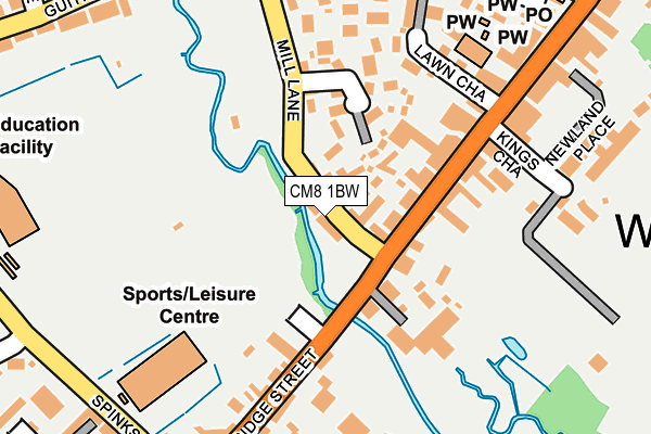 CM8 1BW map - OS OpenMap – Local (Ordnance Survey)