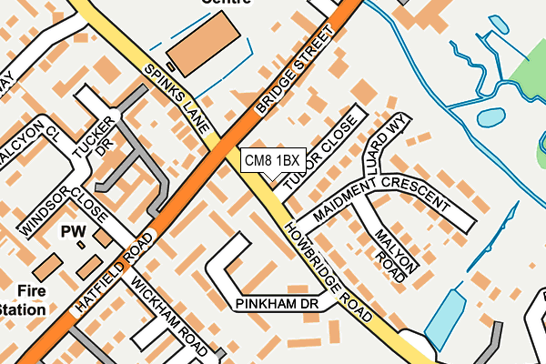 CM8 1BX map - OS OpenMap – Local (Ordnance Survey)