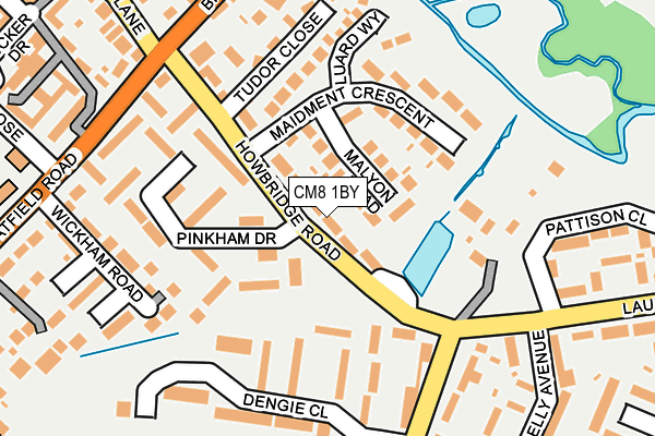 CM8 1BY map - OS OpenMap – Local (Ordnance Survey)