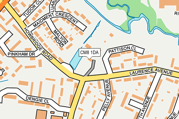 CM8 1DA map - OS OpenMap – Local (Ordnance Survey)