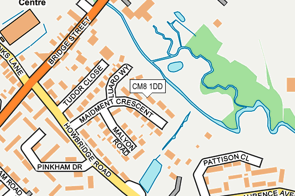 CM8 1DD map - OS OpenMap – Local (Ordnance Survey)