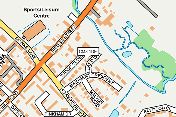 CM8 1DE map - OS OpenMap – Local (Ordnance Survey)