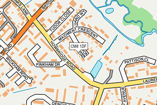 CM8 1DF map - OS OpenMap – Local (Ordnance Survey)
