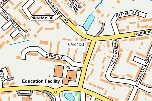 CM8 1DG map - OS OpenMap – Local (Ordnance Survey)