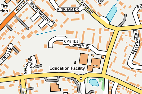 CM8 1DJ map - OS OpenMap – Local (Ordnance Survey)