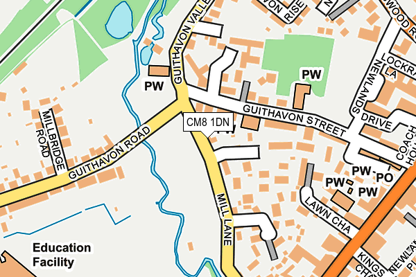 CM8 1DN map - OS OpenMap – Local (Ordnance Survey)